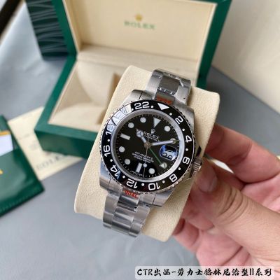 CTR Factory ROLEX GMT-Master II Replica with Black Dial 904L Steel Sapphire Glass Black Wrist Watch